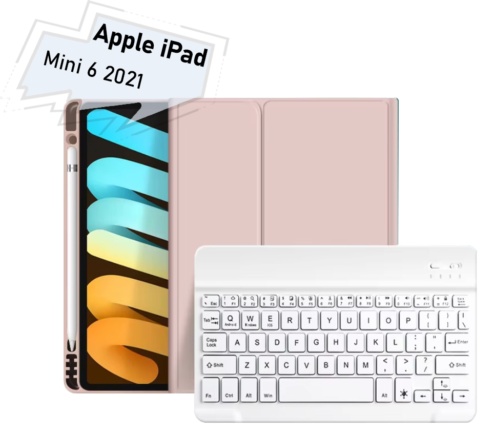 Чехол для планшета BeCover с беспроводной клавиатурой for Apple iPad Mini 6 2021 Pink (712990) - Фото 1