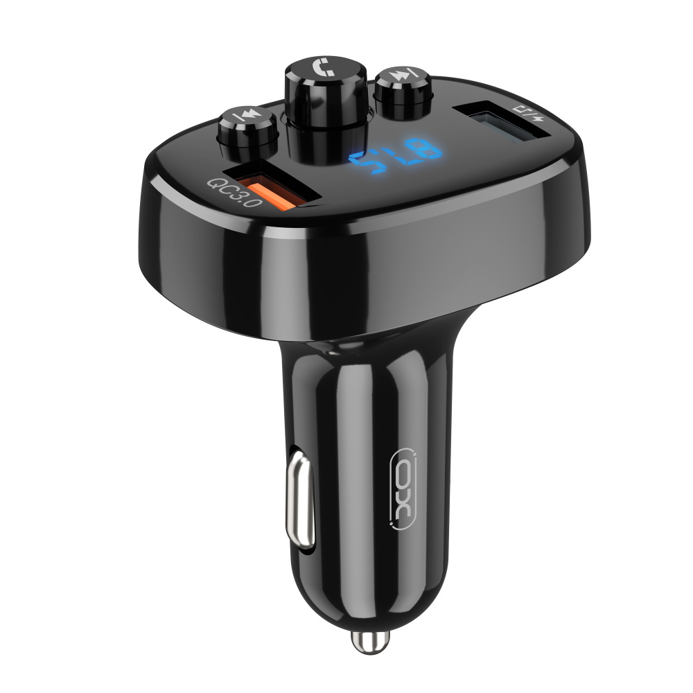 Автомобильное зарядное устройство XO XO-BCC03 car charger 18W Bluetooth+QC3.0 Quick Charger Black (6920680877348) - Фото 1