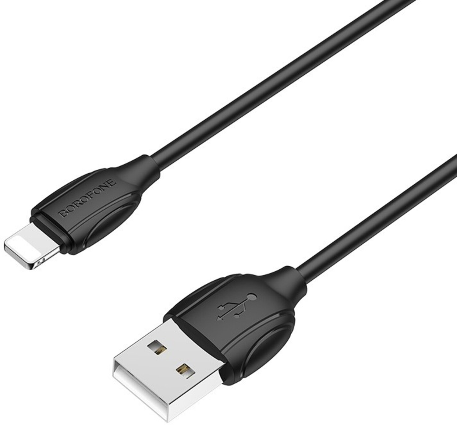 Кабель синхронизации данных BOROFONE BX19 USB to iP 2.4A 1m Black (6931474701756) - Фото 1