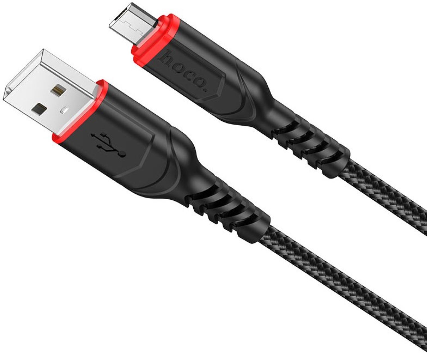 Кабель HOCO X59 USB to Micro 2.4A 1m nylon TPE Black (6931474744890) - Фото 1