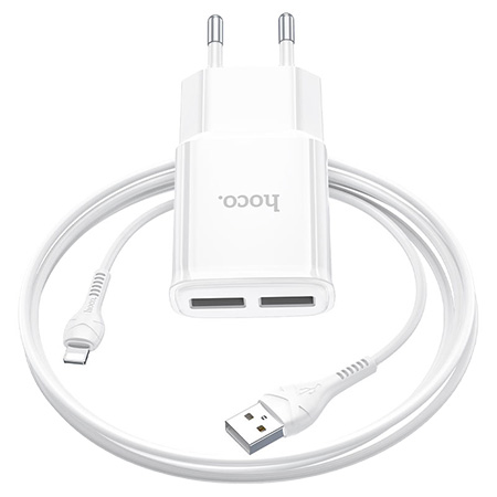 Сетевое зарядное устройство HOCO C88A (iP) 12W White (6931474749512) - Фото 1