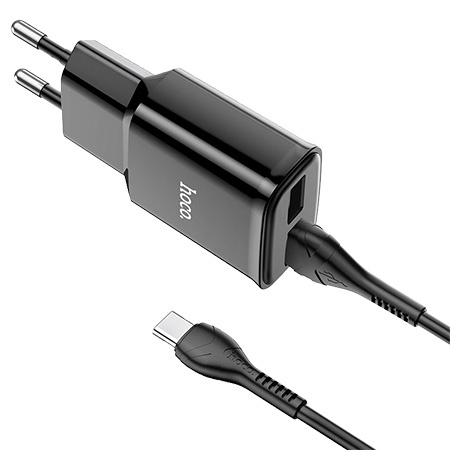 Сетевое зарядное устройство HOCO C88A Type-C 12W Black (6931474749543) - Фото 1