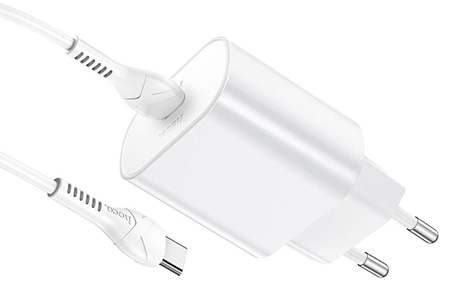 Сетевое зарядное устройство HOCO N22 Jetta PD25W Type-C (EU) White (6931474760081) - Фото 1
