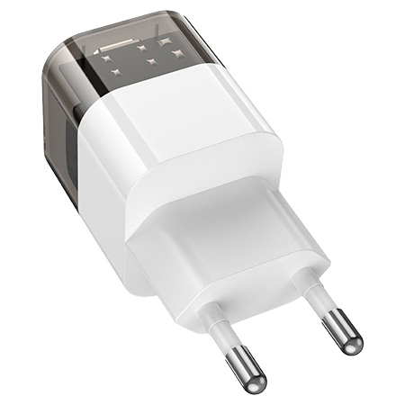 Сетевое зарядное устройство HOCO C125A PD20W charger Transparent Black (6931474798336) - Фото 1