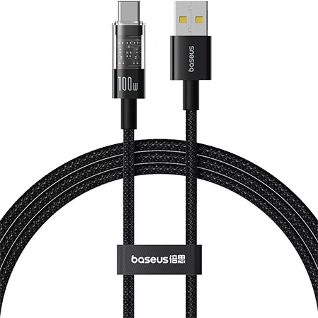 Кабель синхронизации данных Baseus Gem USB - USB Type-C (M/M), 2.4A, 1 м Black (6932172658748) - Фото 1