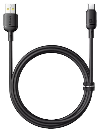 Кабель синхронизации данных Baseus Silky USB - USB Type-C (M/M), 2.4A, 1 м Black (6932172668747) - Фото 1