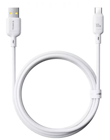 Кабель синхронизации данных Baseus Silky USB - USB Type-C (M/M), 2.4A, 1 м White (6932172668884) - Фото 1