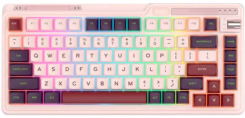 Клавиатура беспроводная игровая KZZI K75 Lite Wireless Keyboard UA\ENG Nezuko Purple (6935280824647) - Фото 1