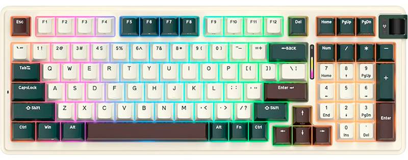 Клавиатура беспроводная игровая KZZI K98 Wireless Keyboard UA\ENG Oasis Green (6935280824975) - Фото 1