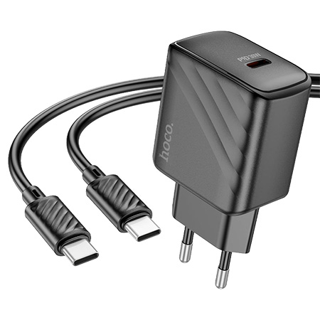 Сетевое зарядное устройство HOCO CS22A PD30W charger set Type-C Black (6942007609937) - Фото 1