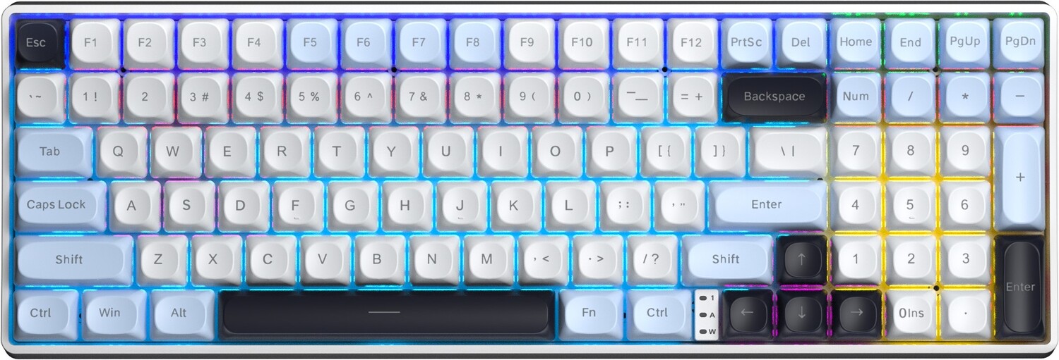 Клавиатура беспроводная игровая Aula S100pro Brown switch 2.4G wireless White/Black EN/UA (6948391205755) - Фото 1