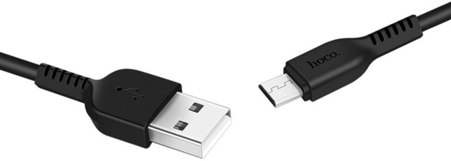 Кабель HOCO X20 USB to Micro 2.4A 1m PVC TPE Black (6957531068822) - Фото 1