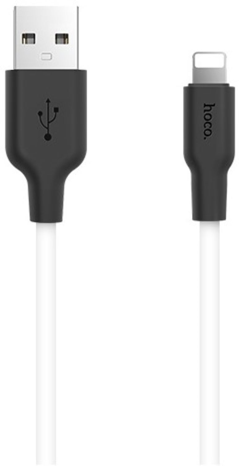Кабель синхронізації даних HOCO X21 USB to iP 2A, 1m Black+White (6957531071365) - Фото 1