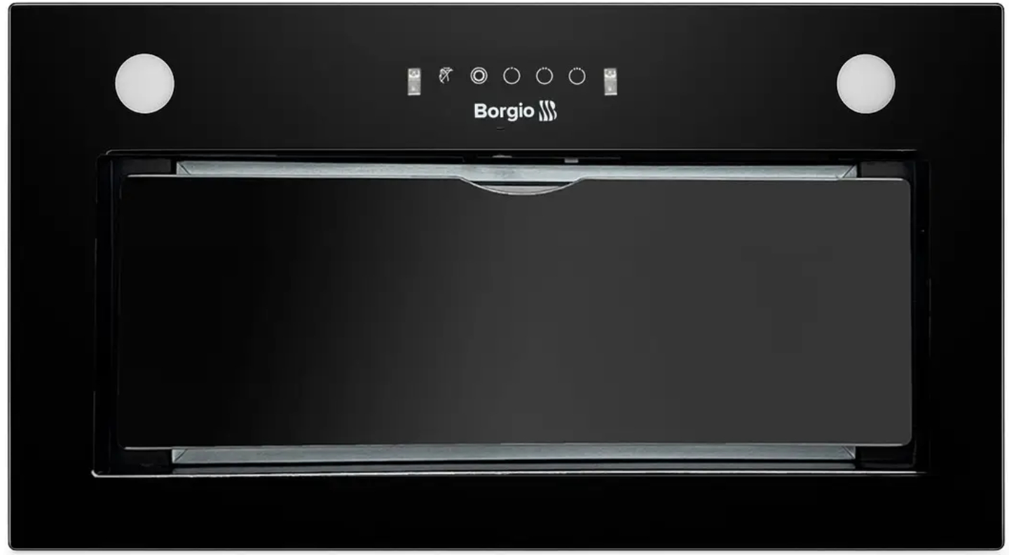 Витяжка вбудована Borgio BBM (TR) 5850 BLACK GLASS MS 850 - Фото 1