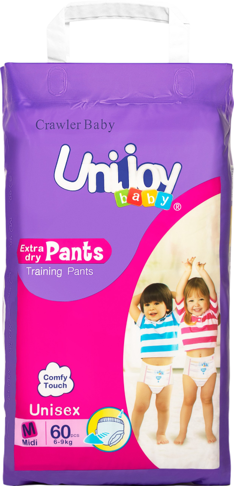 Одноразовые подгузники-трусики Unijoy Soft Diapers М 6-9 кг 60 шт. (6967252809055) - Фото 1