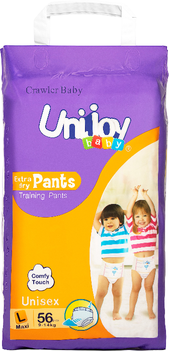 Одноразовые подгузники-трусики Unijoy Soft Diapers L 9-14 кг 56 шт. (6967252809062) - Фото 1