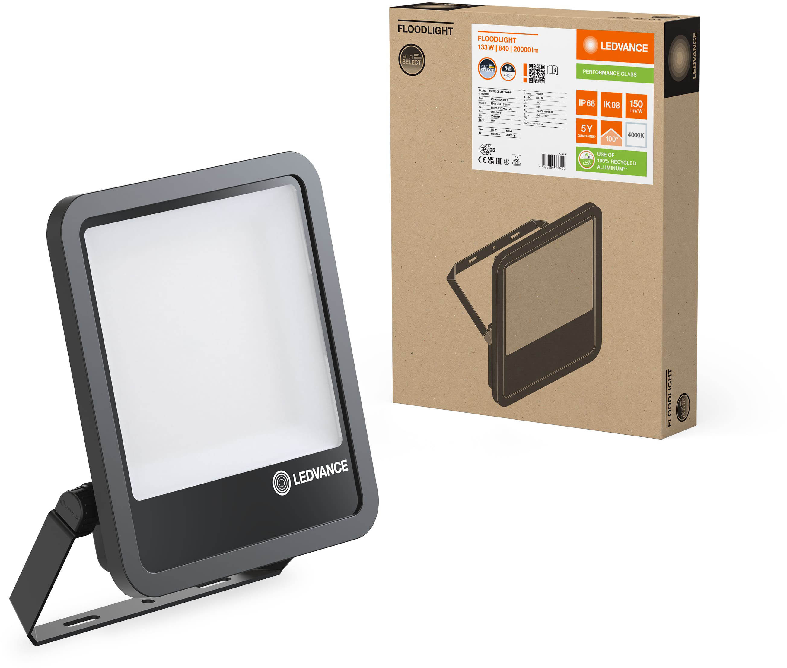 Светодиодный прожектор Ledvance FLOODLIGHT 133Вт 20000Лм 4000K Black (4099854306402) - Фото 1