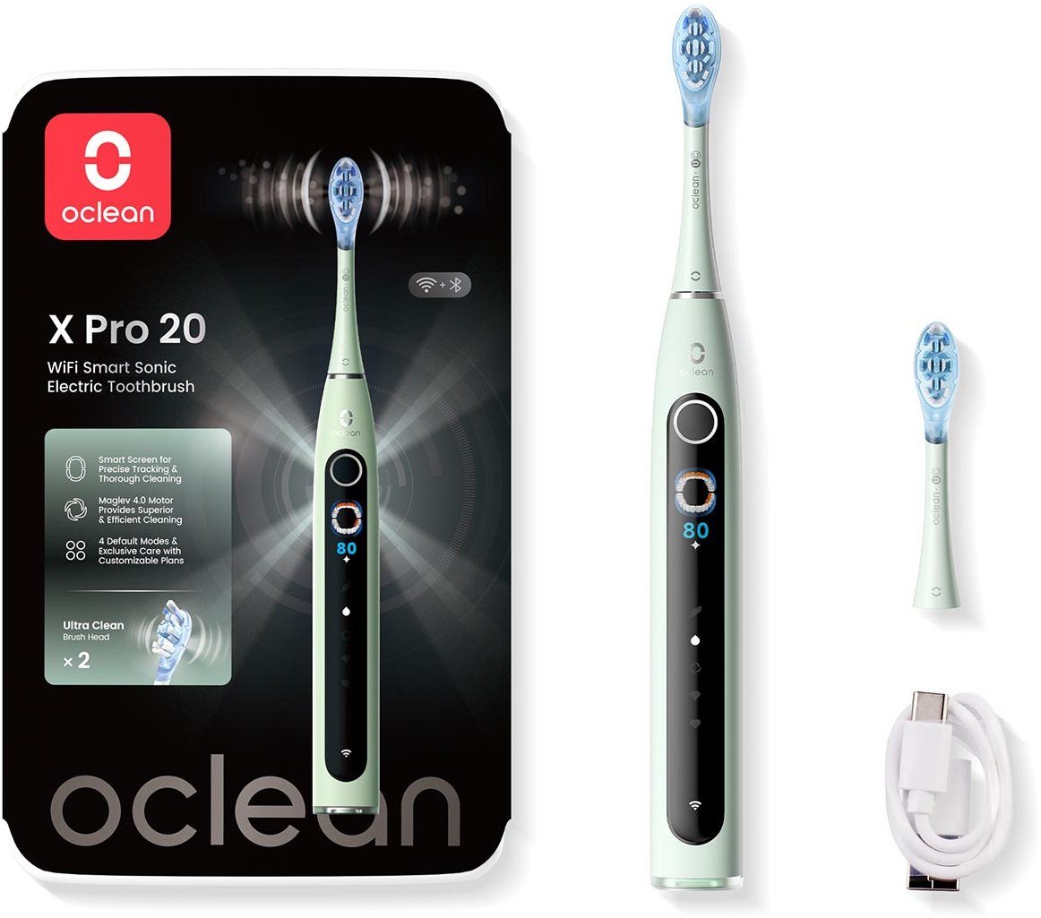 Зубная щетка электрическая Oclean X Pro 20 Electric Toothbrush Green (6970810556902) - Фото 1