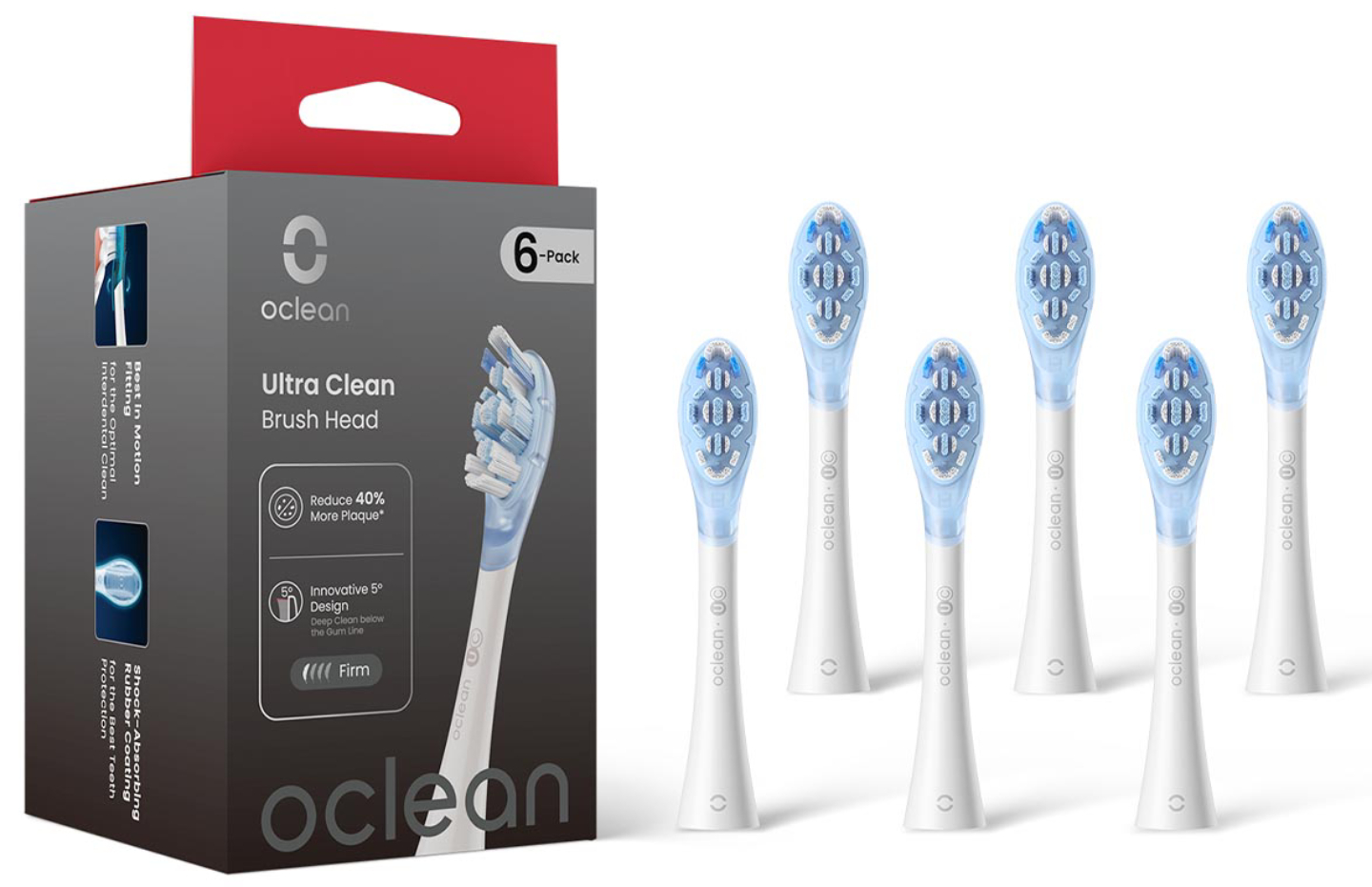 Насадка для зубной щетки Oclean Ultra White Clean UC03 6 шт. (6970810556926) - Фото 1