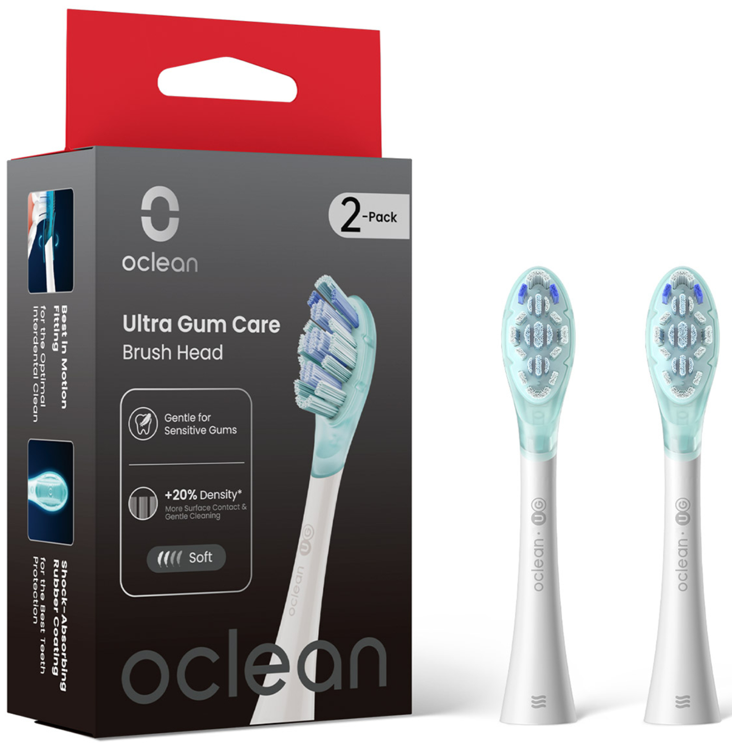 Насадка для зубной щетки Oclean Ultra Gum Care White UG03 2 шт. (6970810557008) - Фото 1