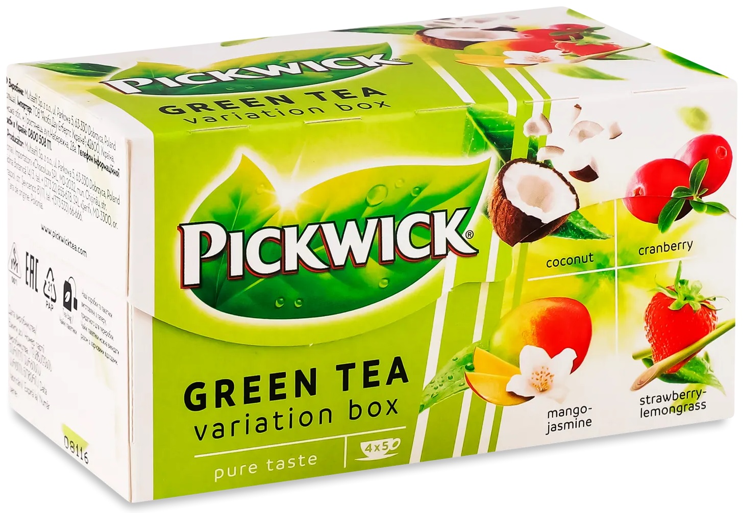 Чай Pickwick зелений асорті зі шматочками фруктів GwA 20х1.5г (8711000684160) - Фото 1