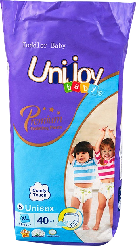 Одноразовые подгузники-трусики Unijoy Premium XL 12-17 кг 40 шт. (6973920542452) - Фото 1