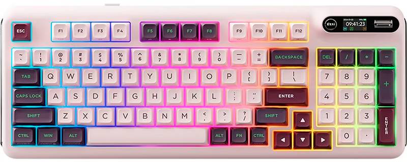 Клавиатура беспроводная игровая KZZI Z98 Wireless Keyboard UA\ENG Nezuko Purple (6977534870413) - Фото 1