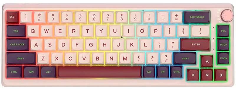 Клавиатура беспроводная игровая KZZI K68 Pro Wireless Keyboard UA\ENG Nezuko Purple (6977534870475) - Фото 1