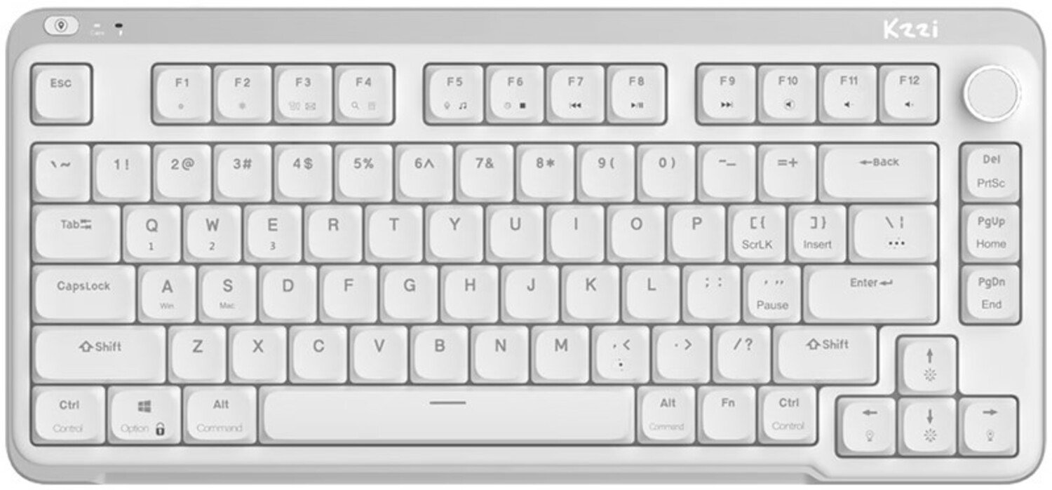 Клавіатура бездротова ігрова KZZI I75 Wireless Keyboard UA\ENG (Red Switch) White (6977534870628) - Фото 1