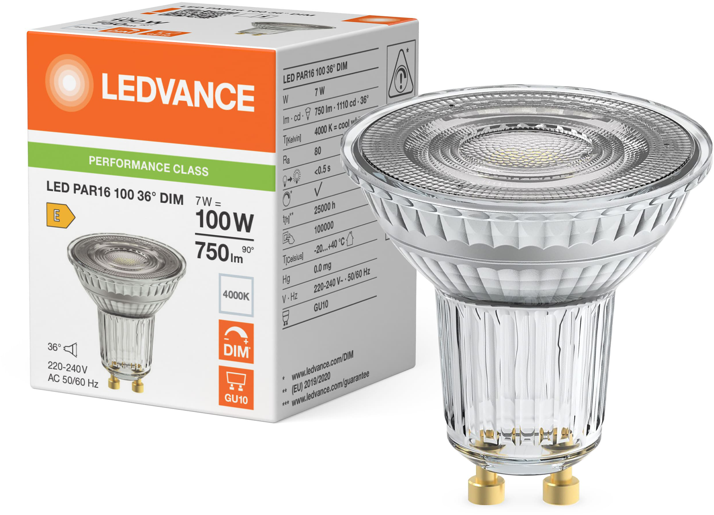 Лампочка світлодіодна Ledvance GU10 7Вт 4000K 750Лм MR16 (4099854456497) - Фото 1