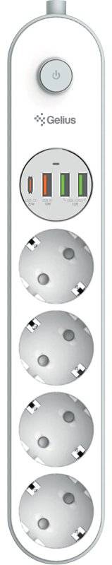 Мережевий фільтр Gelius G-Power Plus GP-PS-004 20W 4р 2m White (101282) - Фото 1