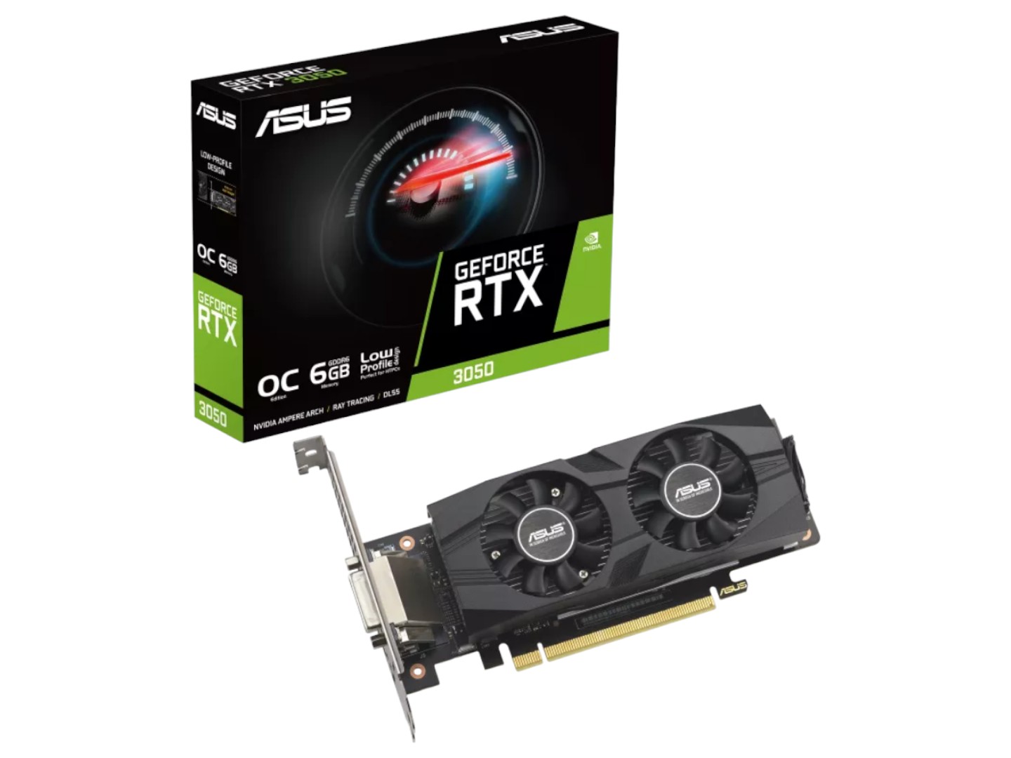 Відеокарта Asus GeForce RTX 3050 6GB GDDR6 OC (RTX3050-O6G-LP-BRK) - Фото 1