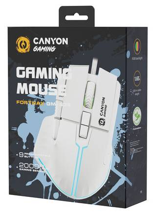 Мышь проводная игровая Canyon Fortnax GM-636 White (CND-SGM636W) - Фото 1