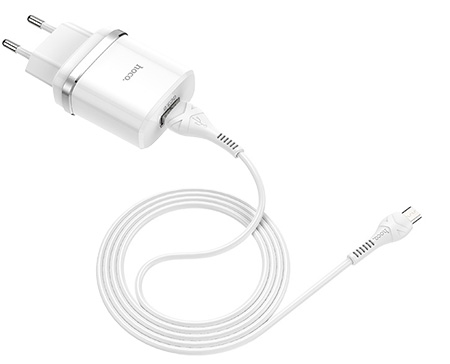 Сетевое зарядное устройство HOCO C12Q Smart QC3.0 charger set(Micro) 18W White (6931474716286) - Фото 1