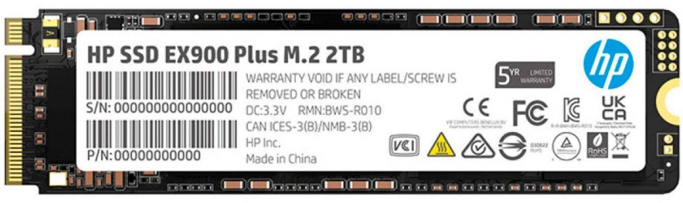 SSD-накопичувач внутрішній HP EX900 Plus M.2 2280 2TB PCI Ex Gen3 x4 3D NAND, Retail (35M35AA) - Фото 1
