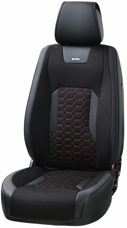 Комплект накидок на сидіння автомобіля Beltex 3D Montana, Black-red 2 шт. (BX87160) - Фото 1