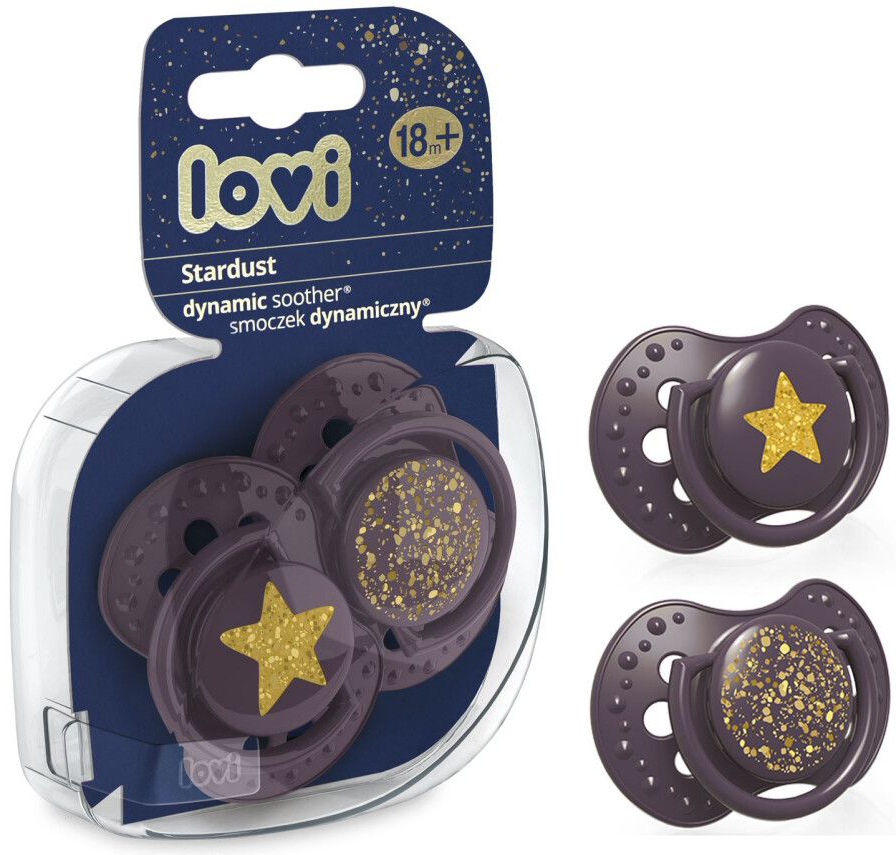 Симметричная пустышка Lovi Stardust 18+ мес 2 шт. фиолетовая (22/895_violet) - Фото 1