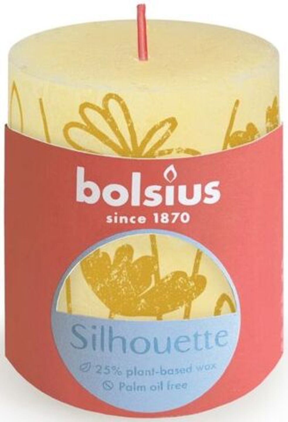 Свеча декоративная Bolsius Silhouette 80/68 желтый луг (700314) - Фото 1