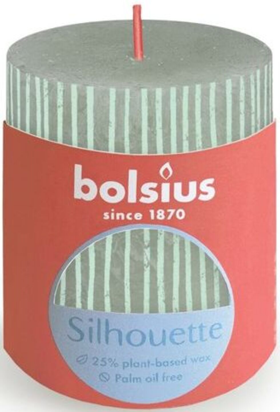 Свеча декоративная Bolsius Silhouette 80/68 нефритовые полосы (700368) - Фото 1
