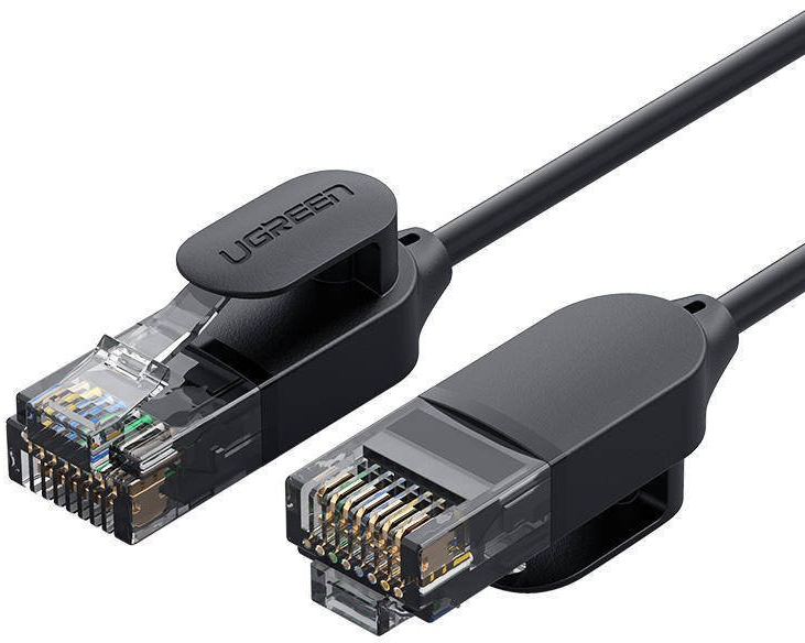 Кабель патч-корд UGREEN NW122 CAT 6A Pure Copper Ethernet Cable OD2.8 1.5m Black (70333) - Фото 1