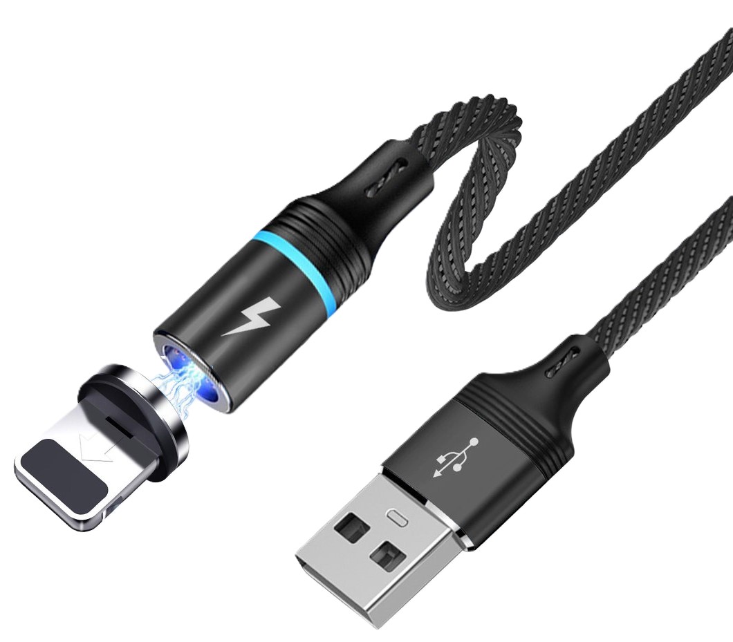 Кабель синхронизации данных Profit QY-82 Magnetic Lightning 1m 2,4A Black (000001483) - Фото 1