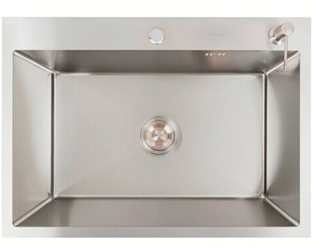 Мийка кухонна VALESO 70х50 нержавійка DECOR Handmade (3.0/0.8) - Фото 1