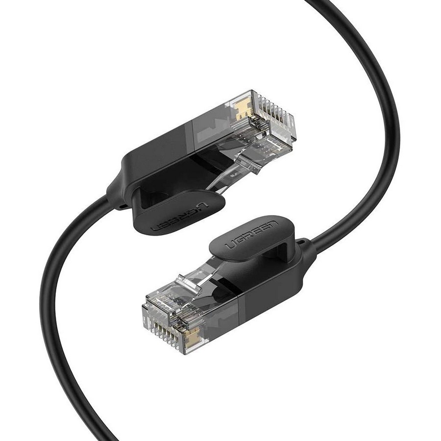 Кабель патч-корд UGREEN NW122 CAT 6A Pure Copper Ethernet Cable OD2.8 2m Black (70334) - Фото 1