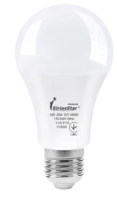 Лампочка светодиодная SiriusStar 3110 А80 20W-4000K-E27 - Фото 1