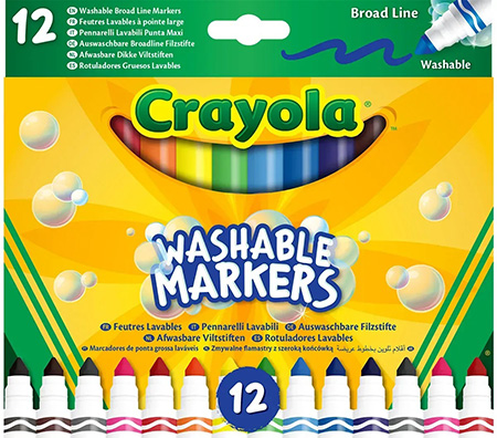 Фломастеры Crayola Markers широкая линия, смываются 12 шт. (58-8340) - Фото 1