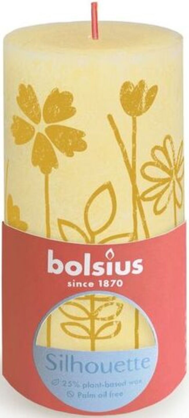 Свеча декоративная Bolsius Silhouette 130/68 желтый луг (710314) - Фото 1