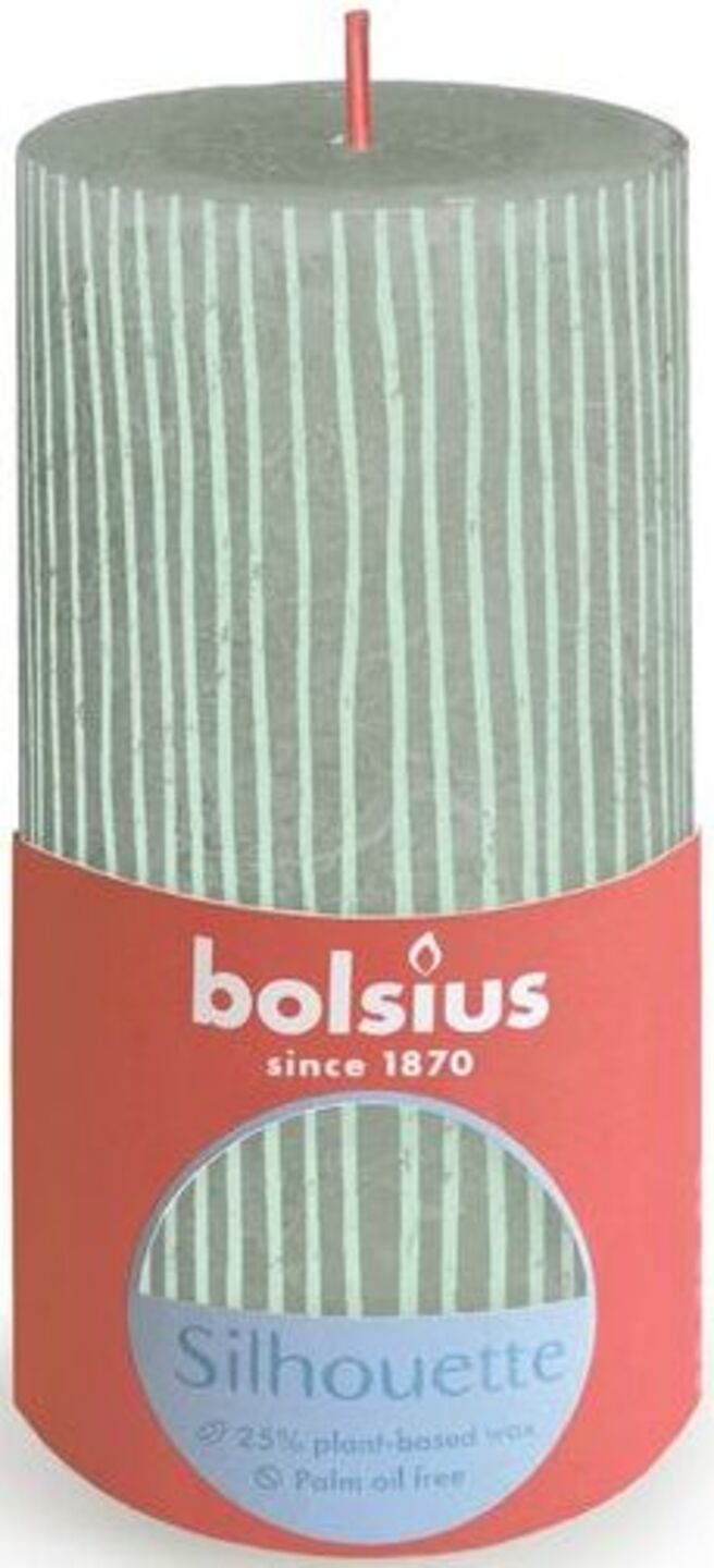 Свеча декоративная Bolsius Silhouette 130/68 нефритовые полосы (710368) - Фото 1