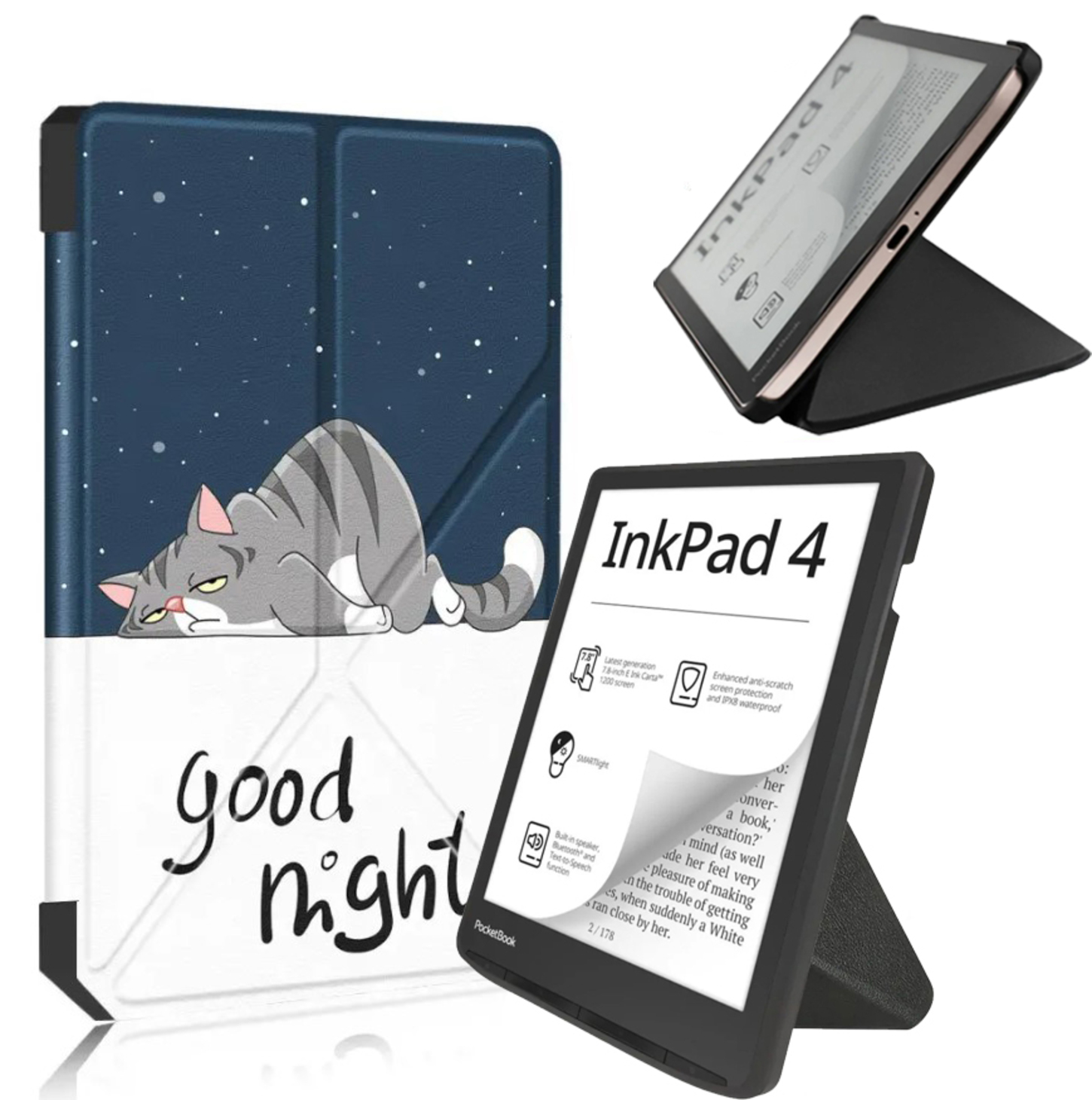 Чехол для электронной книги BeCover Ultra Slim Origami for PocketBook 743G InkPad 4/InkPad Color 2/InkPad Color 3 (7.8") Good Night (713088) - Фото 1
