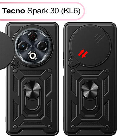 Чохол для смартфону BeCover Military for Tecno Spark 30 (KL6) Black (713541) - Фото 1