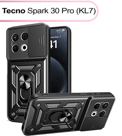 Чохол для смартфону BeCover Military for Tecno Spark 30 Pro (KL7) Black (713542) - Фото 1